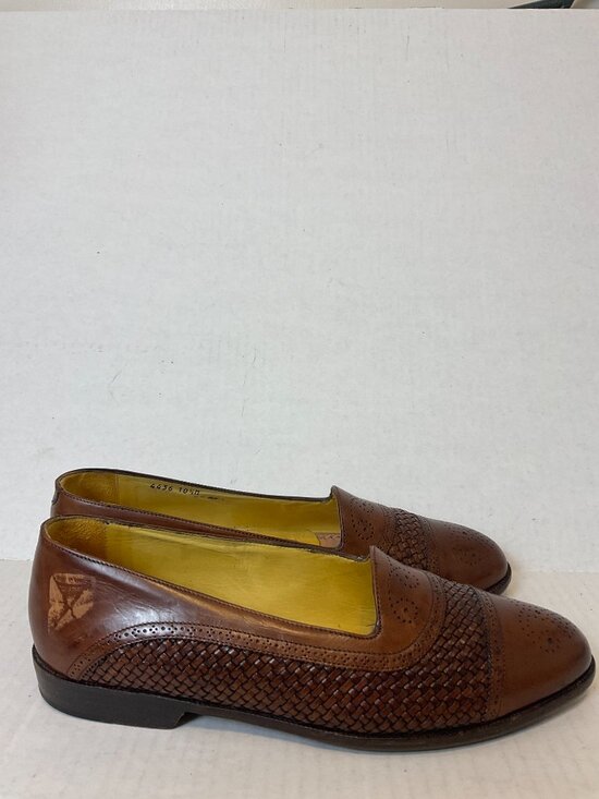 Bragano Cole Haan Loafers Brown Men\'s 10.5 Braided Leather Cap Toe main image 8